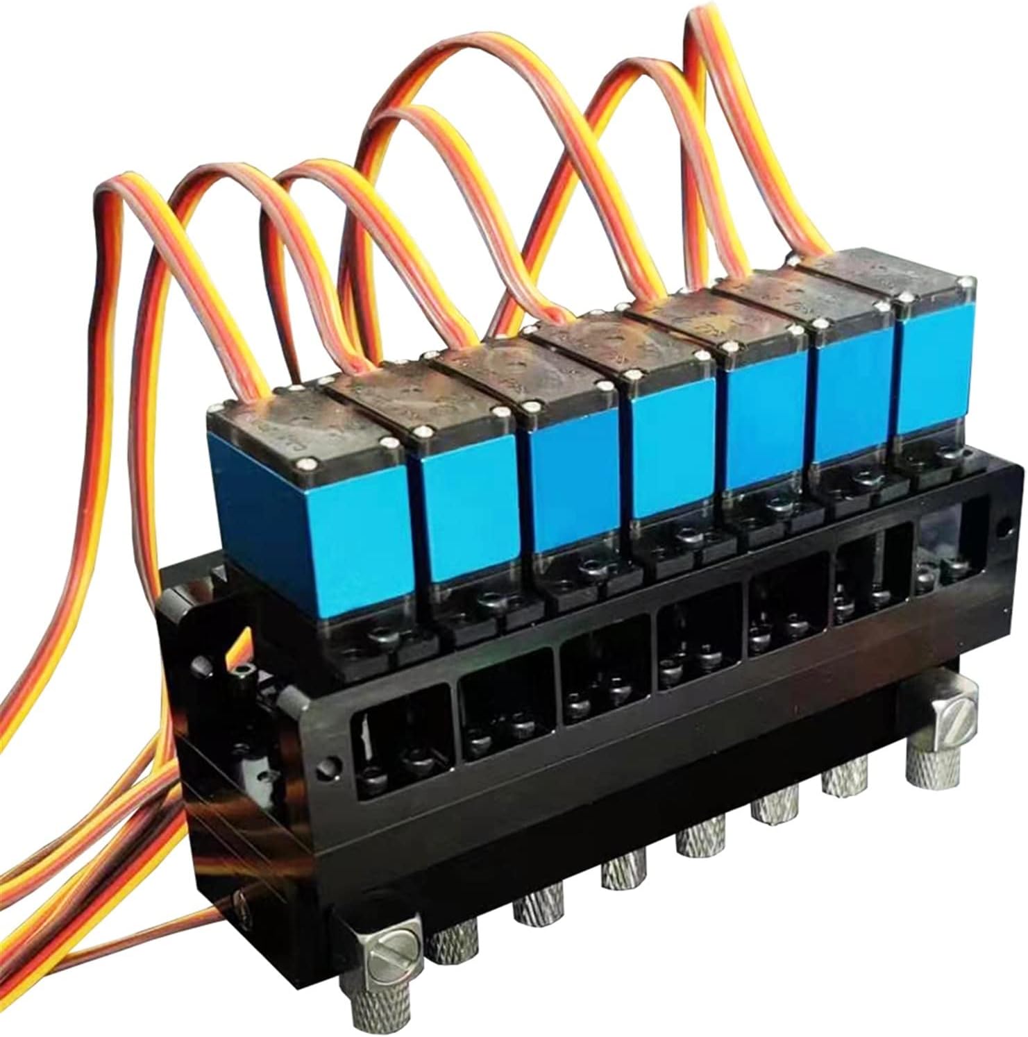 GaYouny 2CH/3CH/4CH/5CH/6CH/7CH Hydraulic Oil Valve Controller with Servo for 1/12 RC Excavator Bulldozer Parts Beatirce (Color : 6CH Black) : Toys & Games