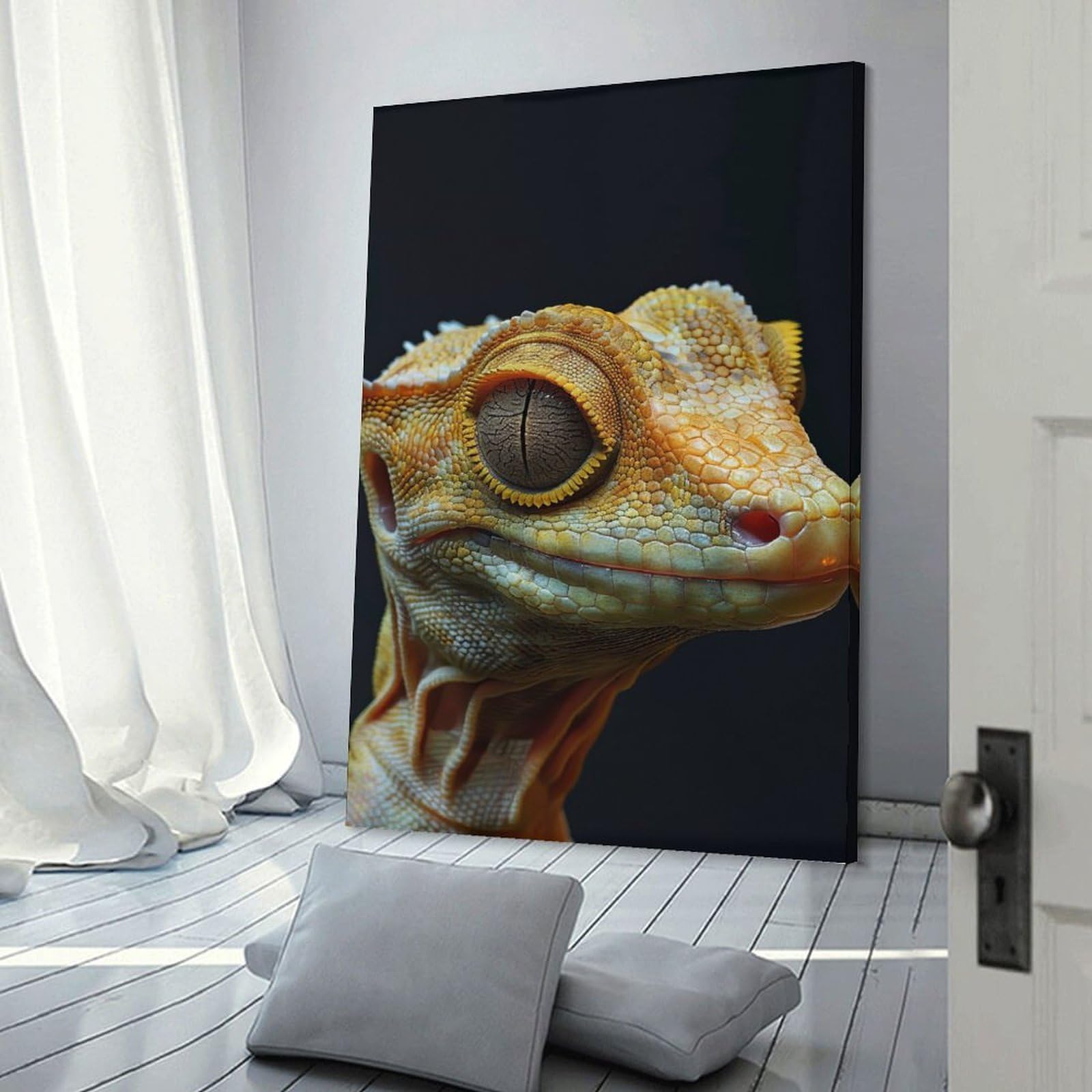 Junmoney Crested Gecko Wall Picture Print 08x12inch(20x30cm), for Lounge Decor, Offices Or Entryway Styling, Versatile Wall Decor for Many Rooms