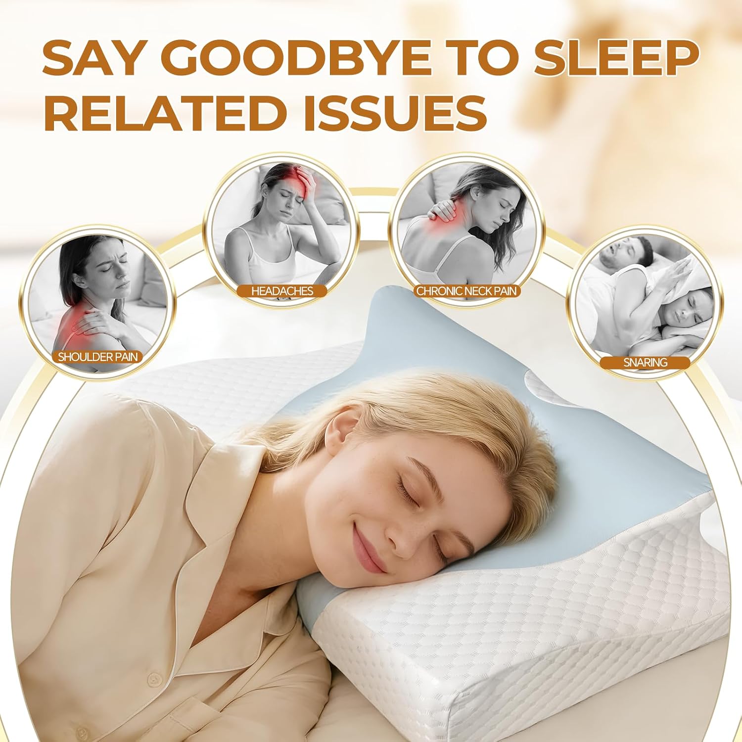 Cervical Neck Pillow for Pain Relief,Adjustable Ergonomic Pillow image 3