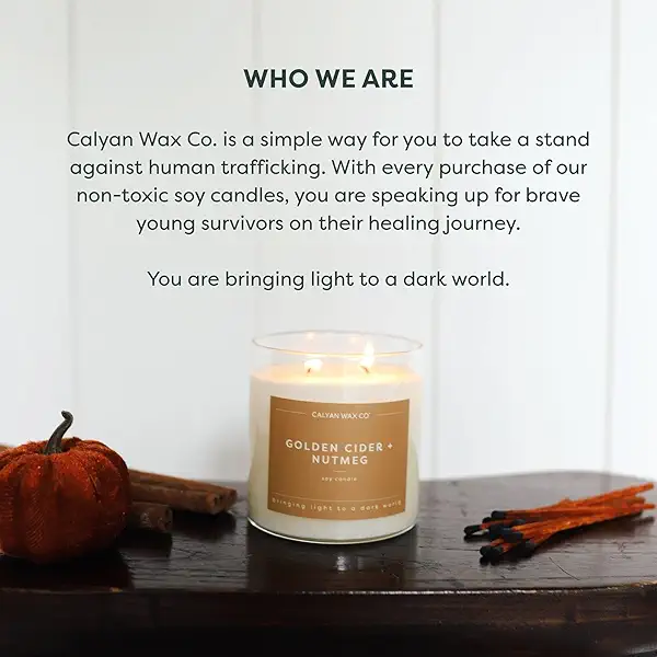 Calyan Wax Co. Golden Cider & Nutmeg 2 Wick Candle 9
