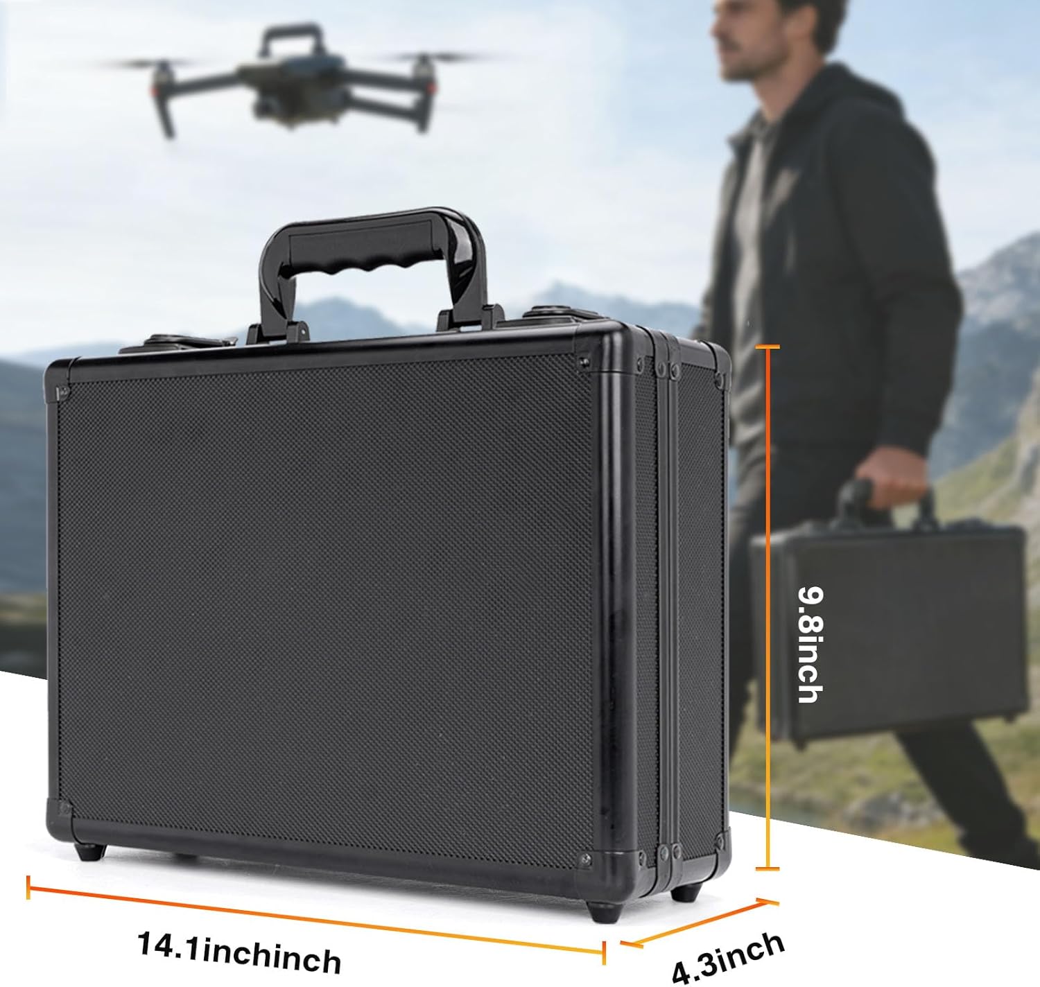 Portable Drone Case for DJI Mini 4 Pro/Mini 3/Pro and RC2/RC/RC-N2/N1 & Controllers - Shockproof, 6-Battery Storage, Lightweight for Travel & Commute【Case only】 - Image 3