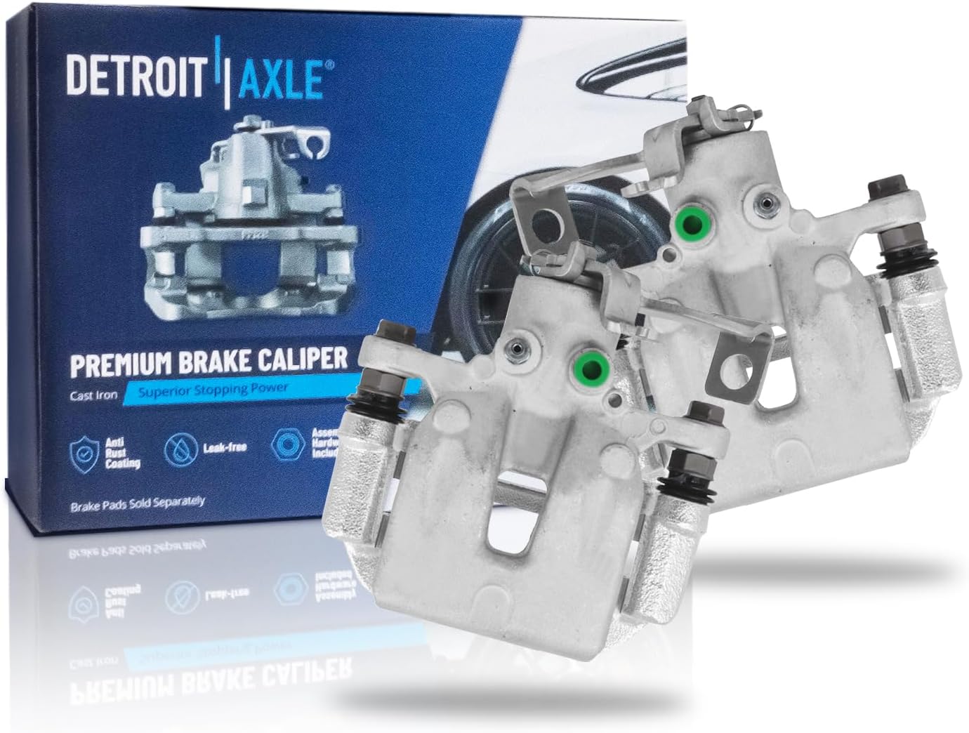 Detroit Axle - Rear Brake Calipers for 2014 2015 2016 2017 2018 Kia Soul, Disc Brake Calipers with Brackets Replacement