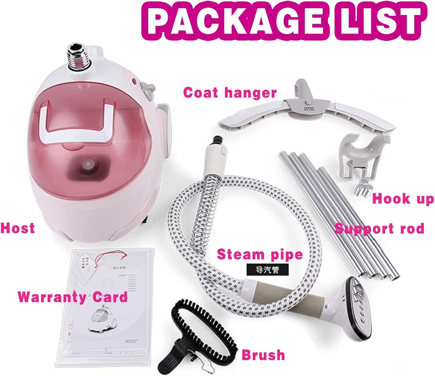 Vertical Garment Steamer Professional Clothing Store 1600W HClothes Steamer 35S Quick Wrinkle Removal 2.2L Water Tank Continuous Ironing for 60Min Orange (Orange)