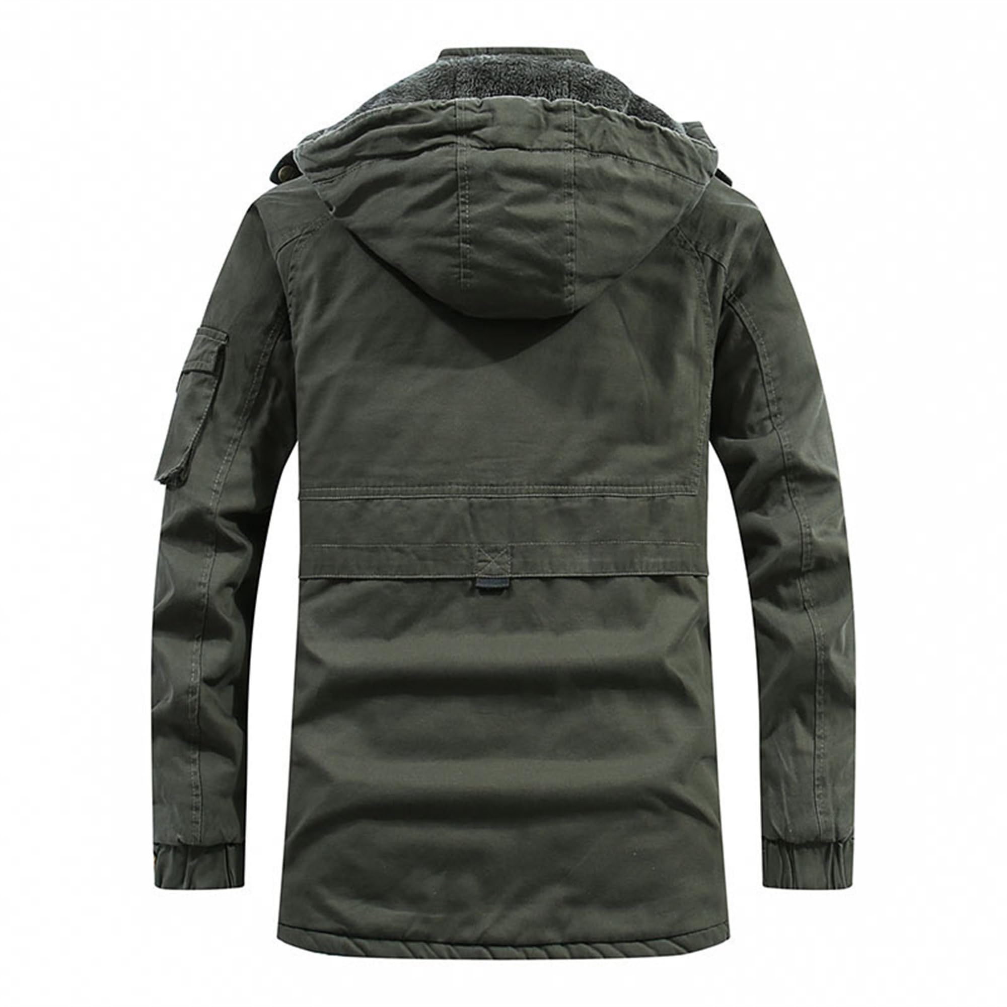 ZDJSWJ Hommes épaississement Parker manteau à capuche Casual Army chaud manteau à capuche grand et Haut manteau de travail d'hiver