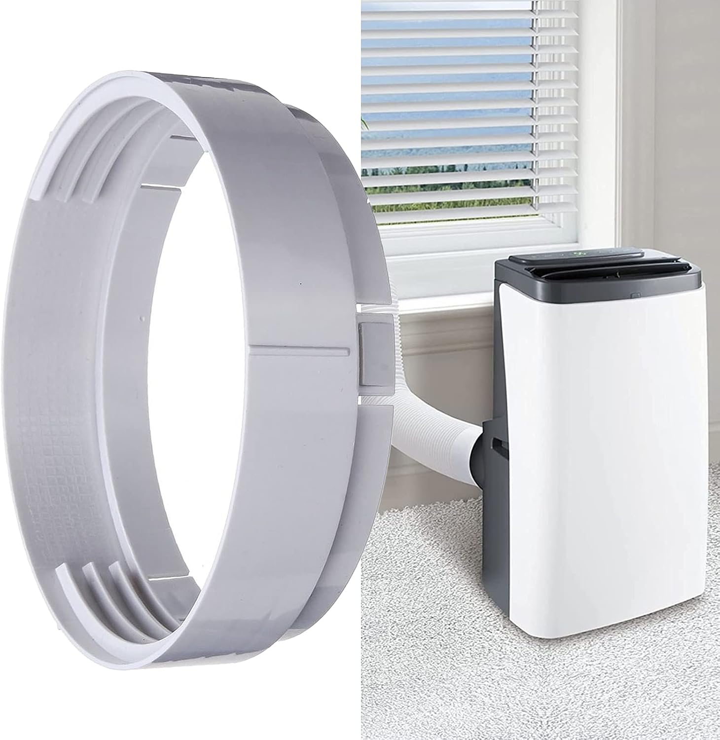 5.9 Inch Portable Air Conditioner Exhaust Hose Coupler AC Hose Window Seal Kit Connector Round Mobile Air Conditioning Accessories Compatible with LG and All Major Brands