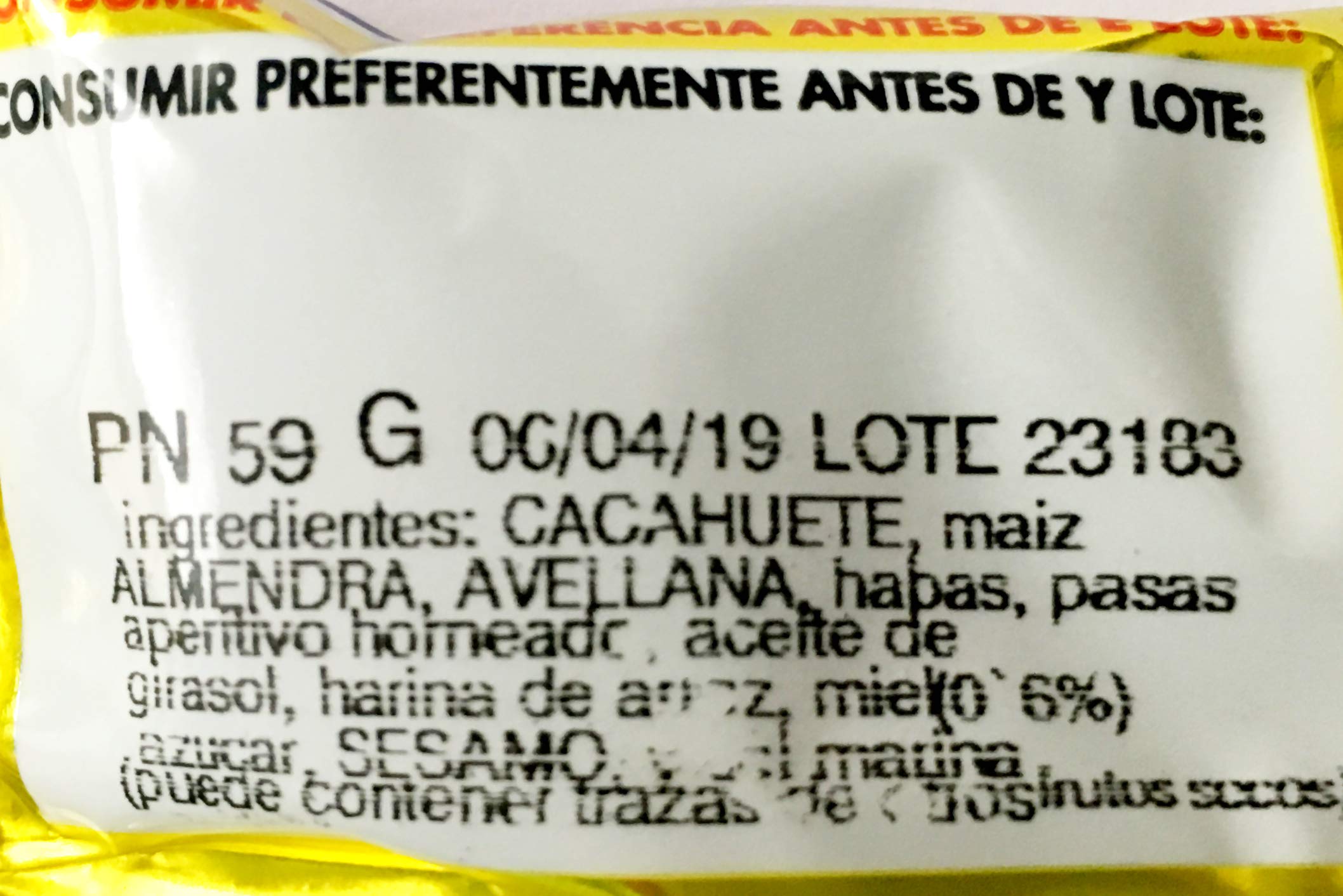 Churruca Pasarratos Senior Mix de Frutos Secos con Miel 20 Unidades 59 g