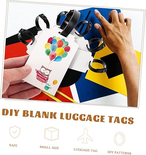 Miniatura 2 de EXCEART 40 Pcs Blank Luggage Tag Travel Tags White Tags MDF Travel Bag Baggage Tags Acrylic Luggage Tags Bulk DIY Luggage Tag Blank Travel Luggage