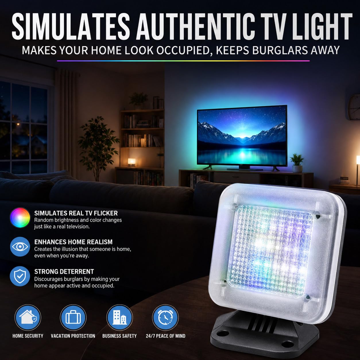 TV-Simulatore TV A LED, Simulatore Falso TV A Colori, Attraverso La Simulazione della Luce per L'Utilizzo Come Protezione Antieffrazione Big