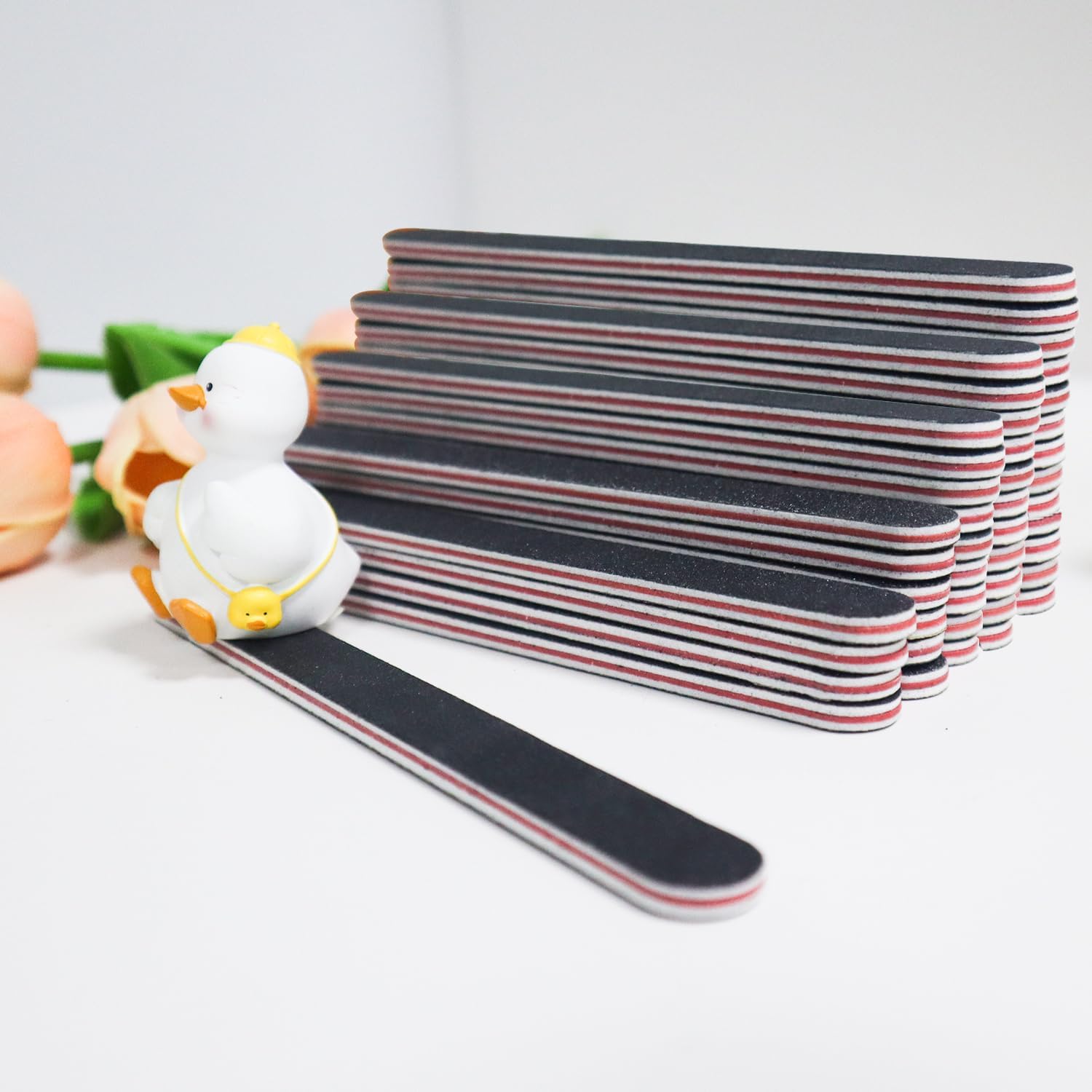 RedFlow Nail Buffer Set Contains 52 Nail Files, Double Sided 100/180 Grit Nail Files, Nail Buffering Files for Home and Salon Use (52 Pack)