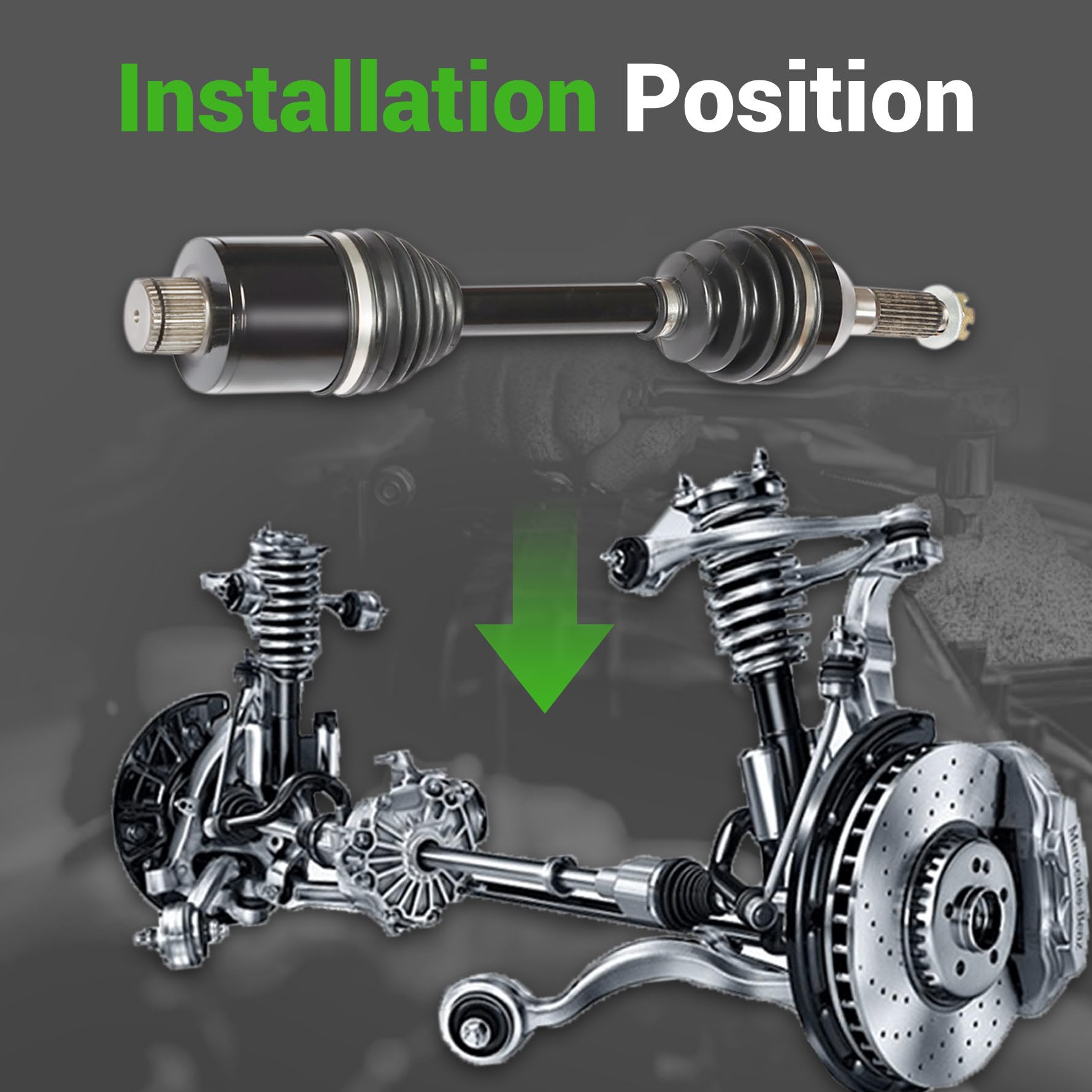 munirater Paquete de 2 ejes de transmisión trasero de alta resistencia para Polaris Sportsman 400 500 600 700 800 2003 2004 2005 1380240