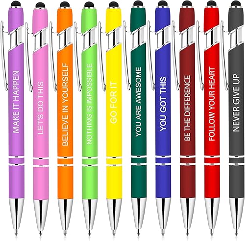 Miniatura 9 de Greengines 20 bolígrafos inspiradores, bolígrafo motivacional con punta de lápiz capacitivo, bolígrafos de tinta divertidos, regalos inspiradores a