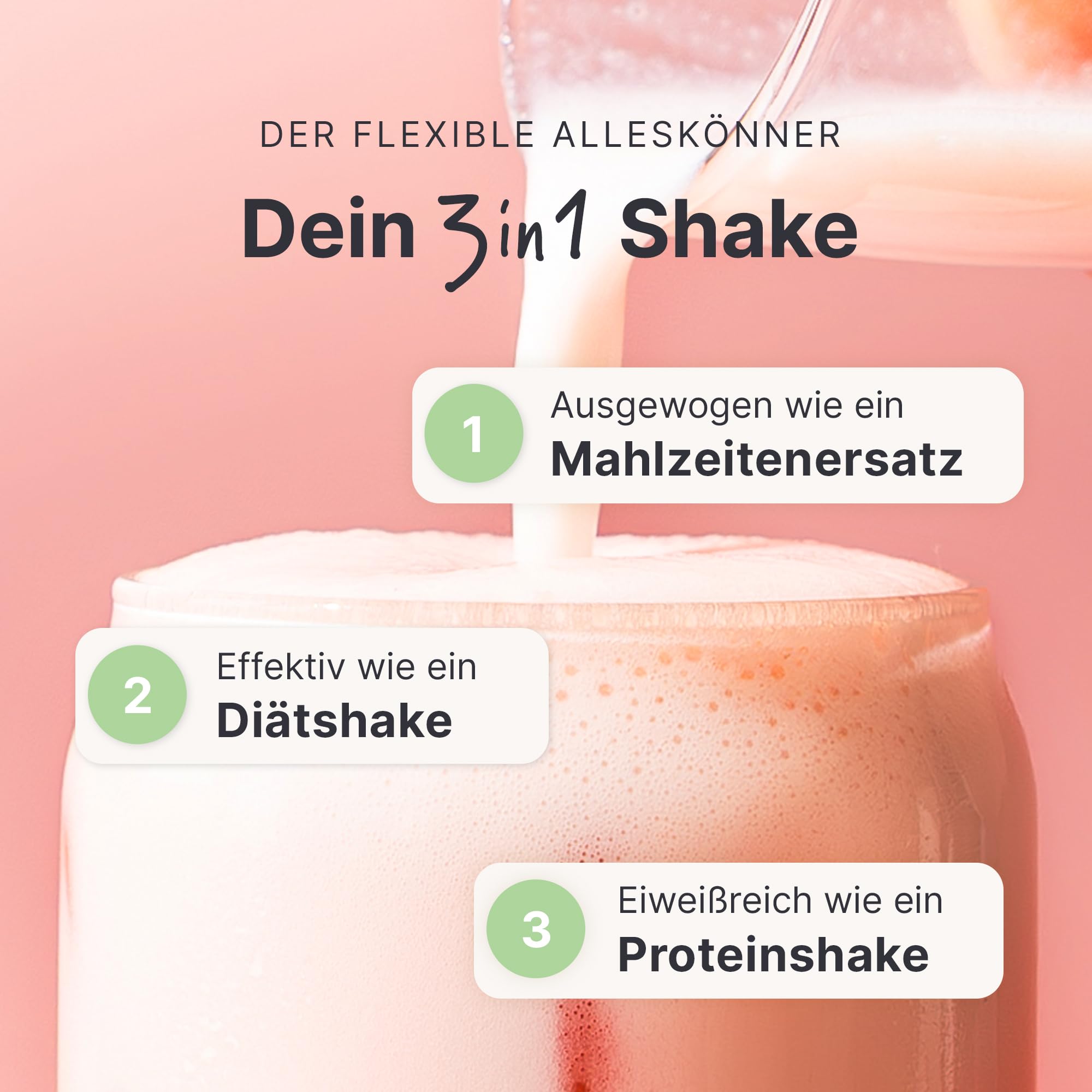 SHEKO Balance Shake Erdbeere - 21 Cremige Mahlzeitenersatz Shakes zum Abnehmen - Proteinreich, Glutenfrei & Natürlicher Geschmack - Abnehmen Shake