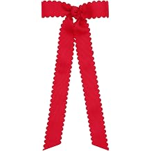 Wee Ones Mini Grosgrain Bowtie with scalloped edge, knot wrap and streamer tails 8"