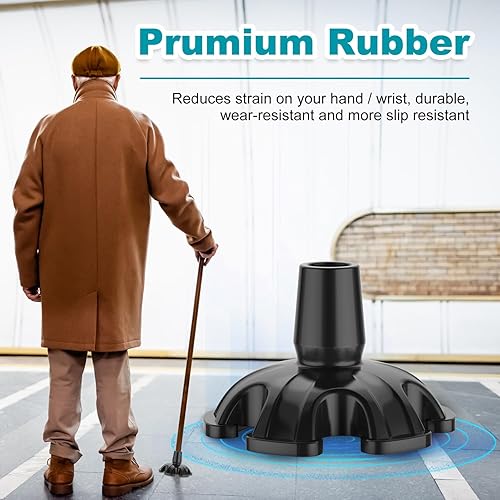 Miniatura 6 de MFE Cane Tip - Rubber Feet Pad for Walking Cane Self Standing - Heavy Duty Stable 6-Prong Replacement Base for Folding Walking Stick End Cap, 58 Inch