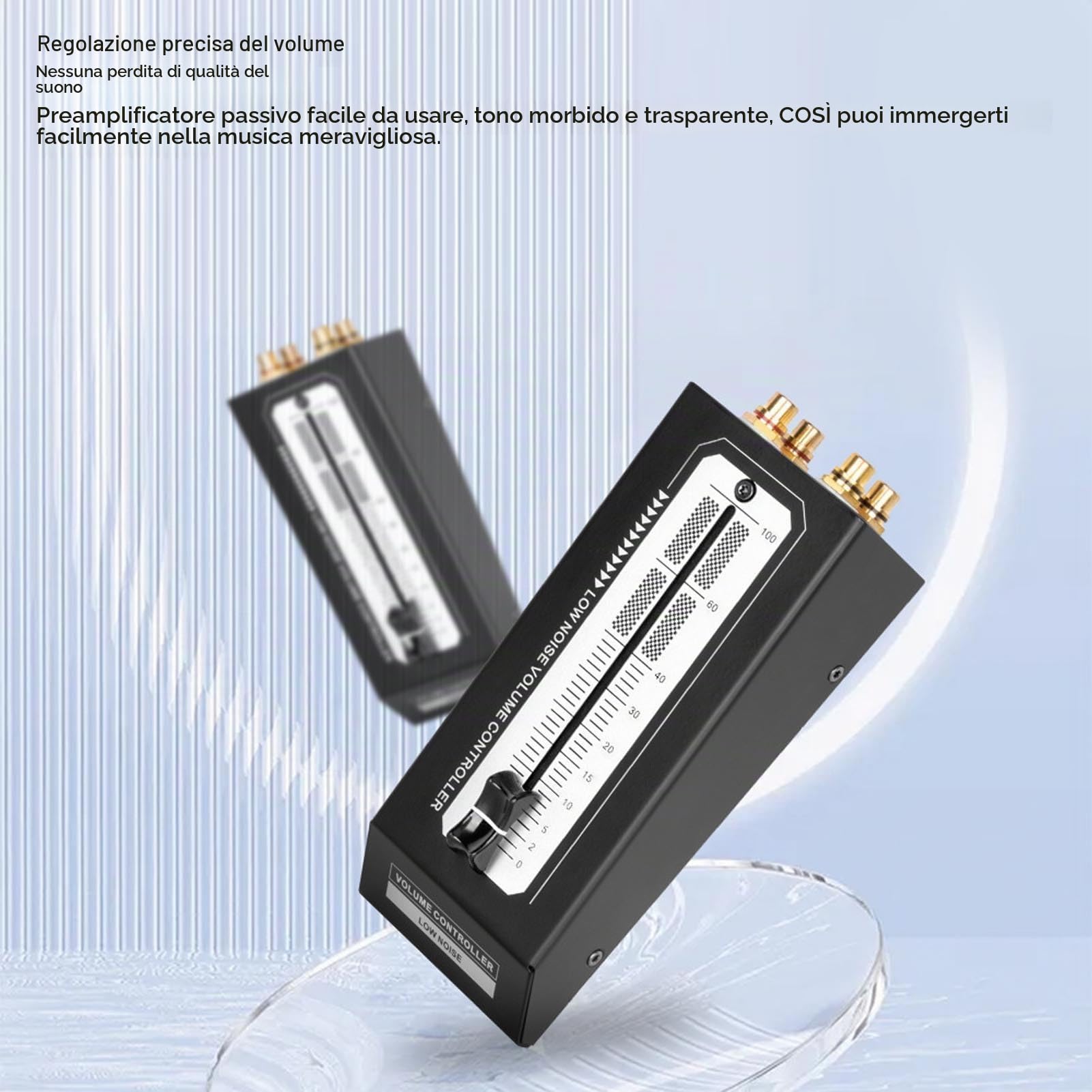 Controllo Volume Preamplificatore Passivo, Controllo Preciso Senza Perdita Amplificatore Alimentazione Con Connettore for Sistemi Audio Domestici Home Theater e Professionisti