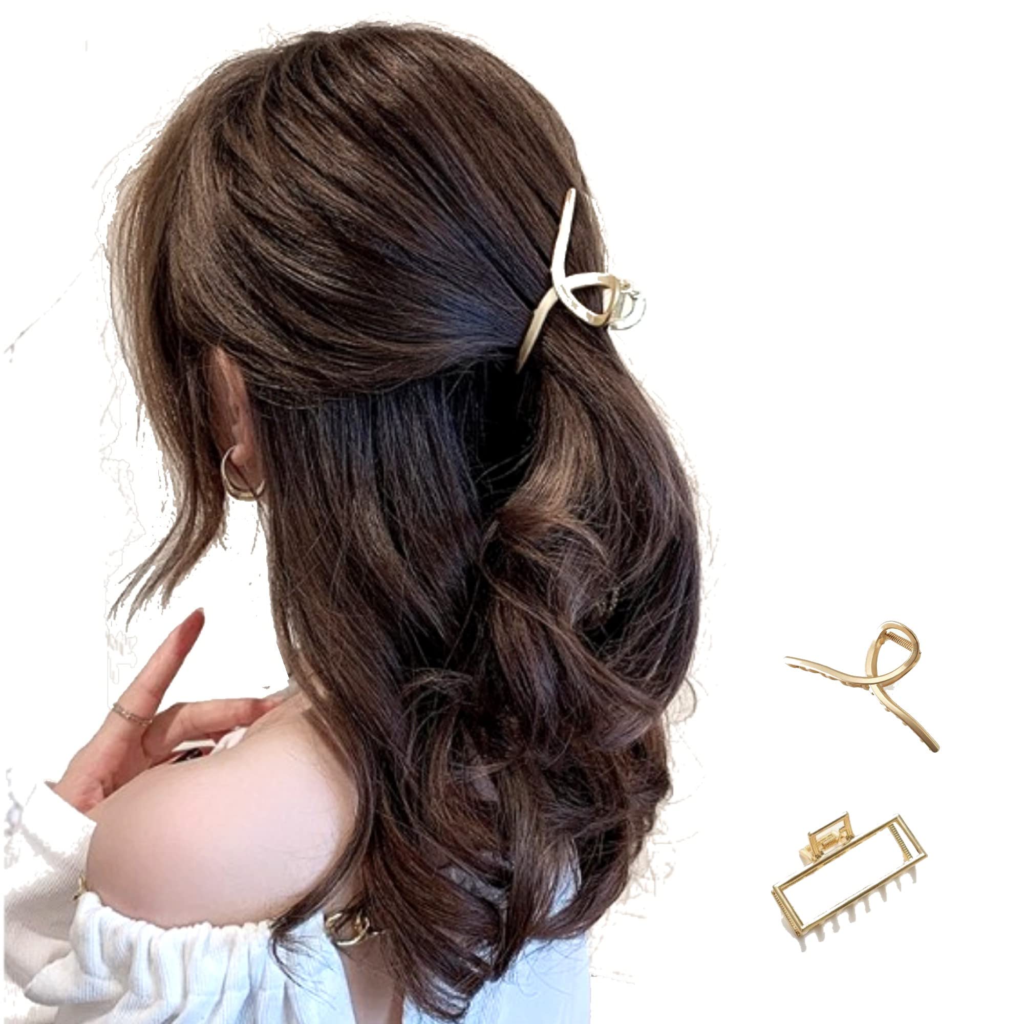 【2個セット】ヘアクリップ バンスクリップ 髪留め クリップ 小さめヘアアクセサリー しっかり 髪クリップ 韓国 シンプル おしゃれ オフィス 強力 (2番)