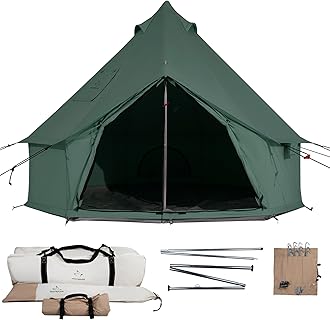WHITEDUCKRegatta Canvas Bell Tent - w/StoveJack, Waterproof, 4 Season Luxury Camping and Glamping Yurt Tent Outdoor