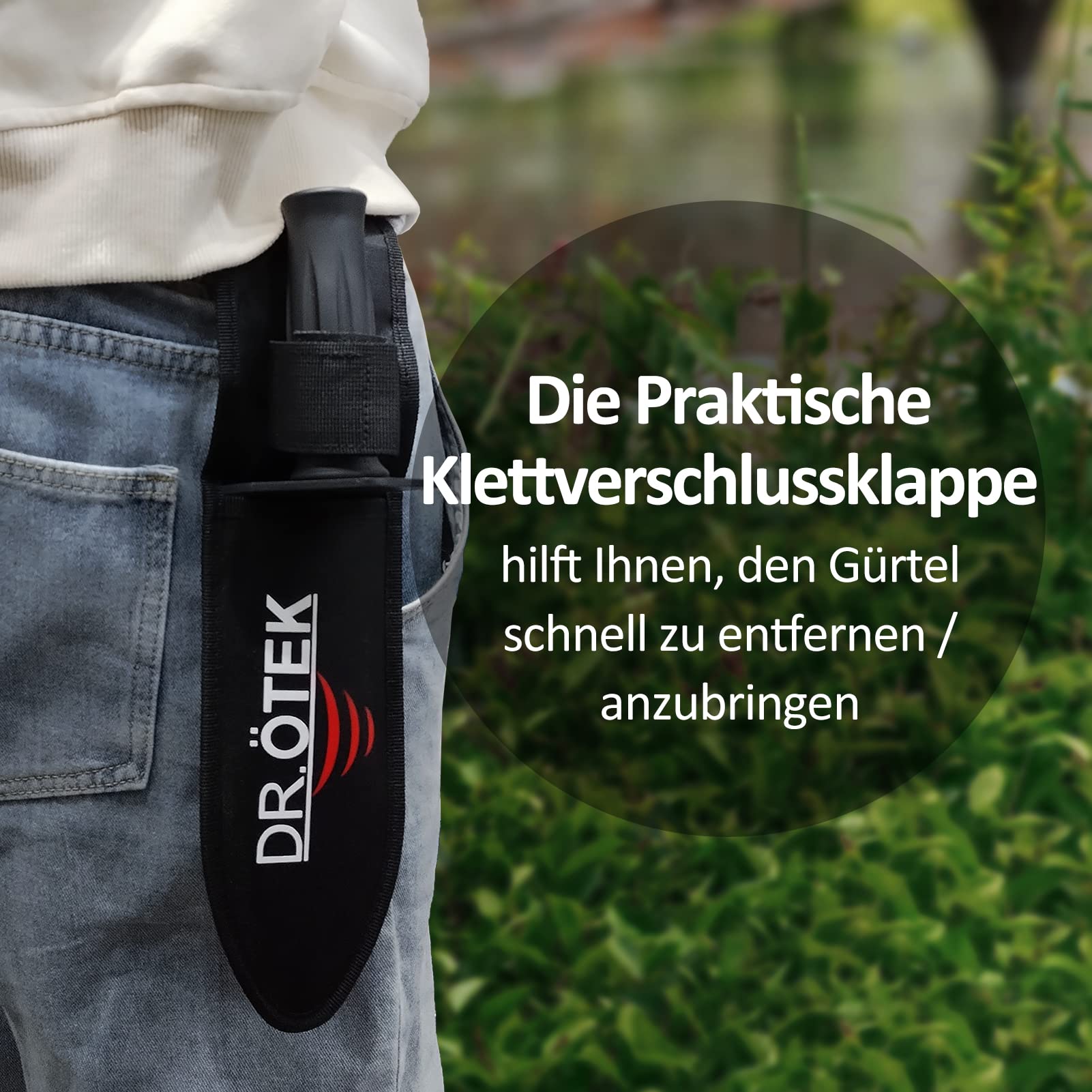 DR.ÖTEK Metalldetektor Zubehör Digger Schaufel, Kleiner Schaufel Spaten mit Scheide Doppelt Gezahntes Grabwerkzeug für Gartenarbeit, Camping, mit Messskala