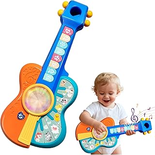 Toddlers Guitar Musical Toys for 1-2 Year Old Boy/Girl, Multiple Modes with Piano Keys, Animal Sounds, Musical, Baby Toys 12-18-24 Months, Gifts for One Year Old Boys/Girl