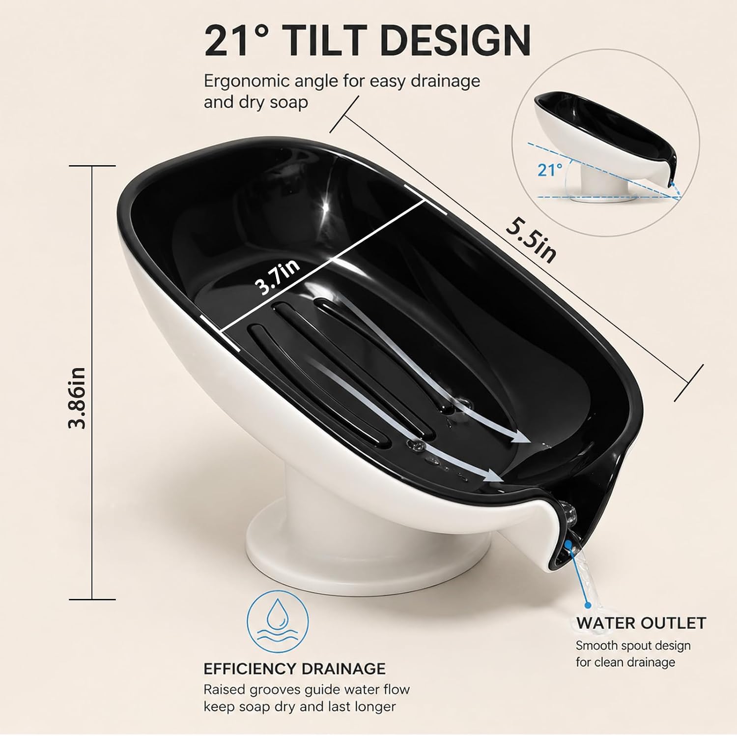 21° Tilt Soap Holder Self-Draining, Compatible with Duke Cannon Bar Soap image 2