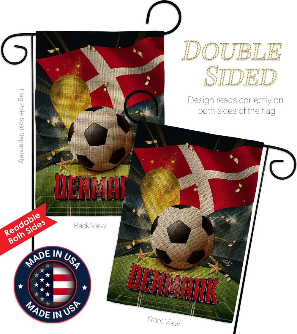 FIFA World Cup 2022 Team Denmark Flag Outdoor Home Decor Burlap Banner Room Wall Art Patio Porch Lawn Club Bar Decorations Tapestry Yard Sign Sports Fan Trophy Game Champion Soccer Gifts Made In USA