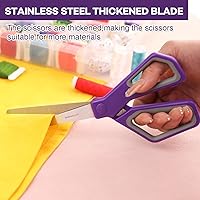 Vista 3 de Paquete de 18 tijeras de 8 pulgadas para todo uso, tijeras resistentes con cuchillas ultra afiladas, mangos de agarre cómodo - para oficina, hogar
