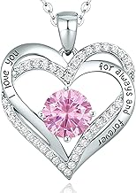 CDE Kette Damen Herz Anhänger Halskette für Frauen Schmuck Geburtstags Geschenk für Sie Freundin Weihnachten Valentinstag Muttertags Geschenk Hochzeit Jubiläum