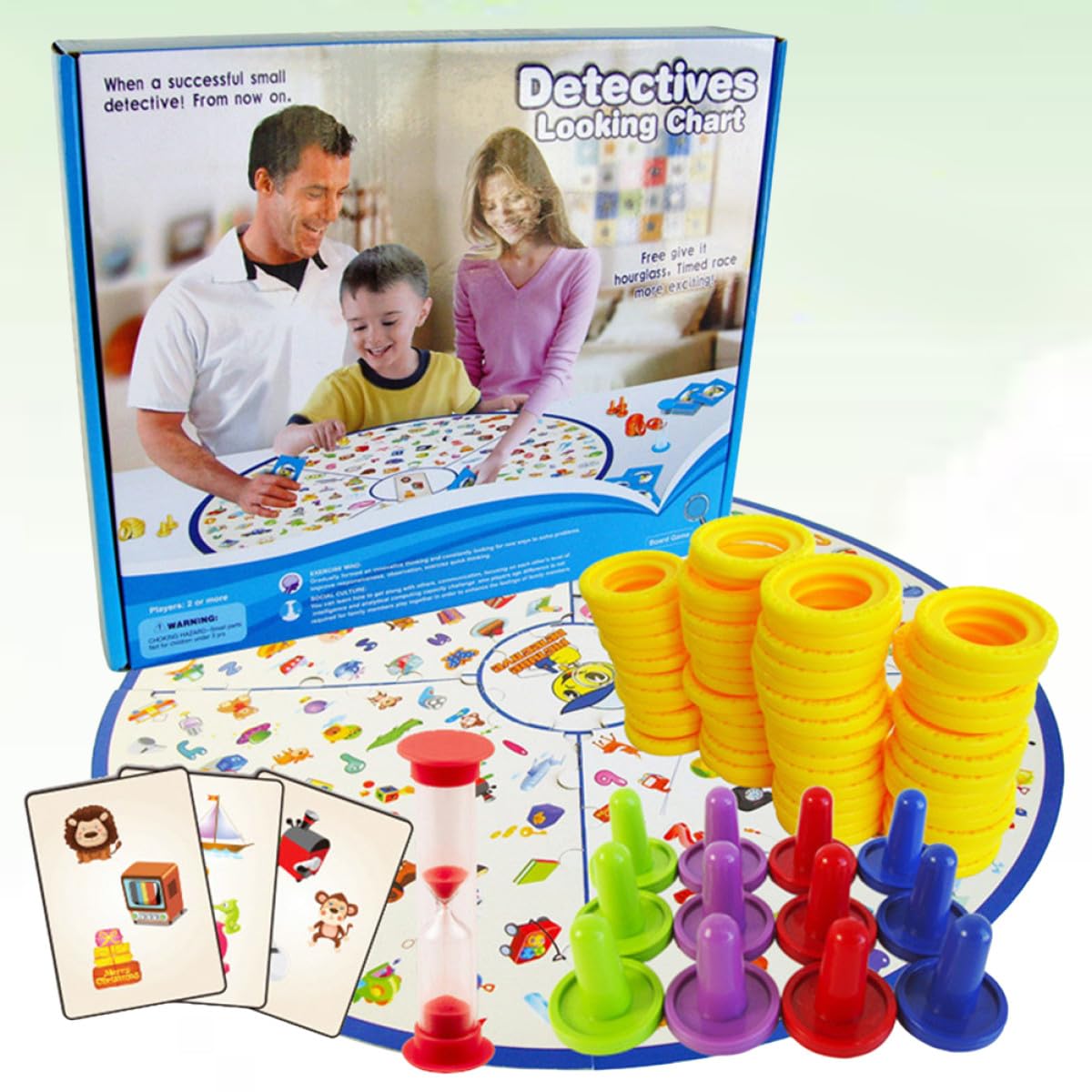 Tabella di Ricerca Detective per Gioco Educativo Interattivo Genitore-Figlio Giocattolo di Intelligenza per Sviluppo Reattività Set Didattico Resistente