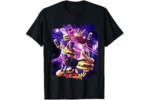 Galaxy Laser Cat On Burger - Space Cheeseburger Cats T-Shirt