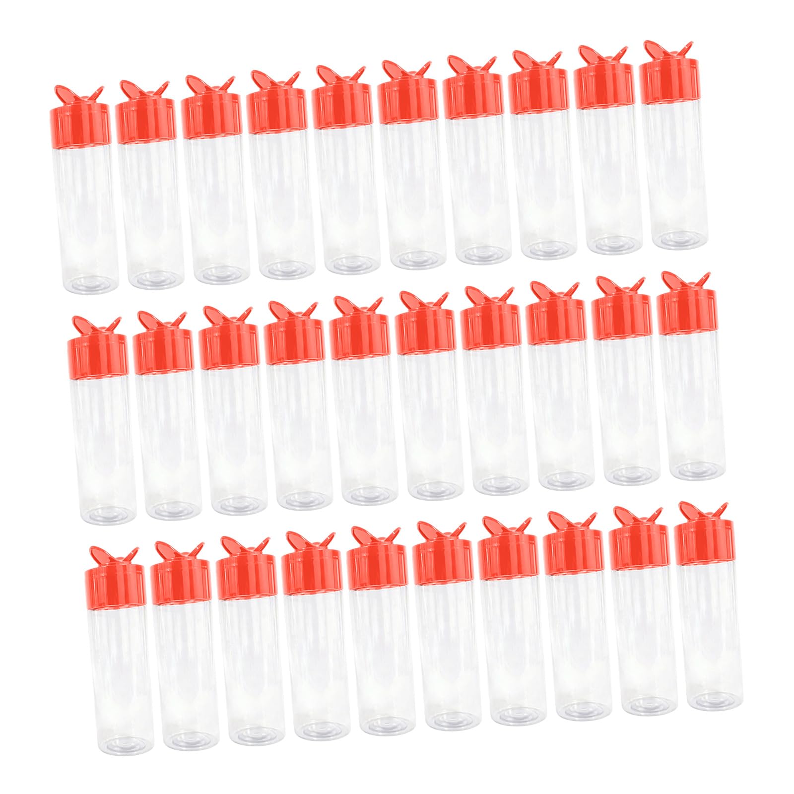 PANGBOER Set Bottiglie condimento con Design a Coperchio Diviso, contenitori Shaker in Pet Trasparente da 6, 7 ​​Once, Confezione da 30 per Uso da Tavolo in Cucina Set Bottiglie condimento Dispenser