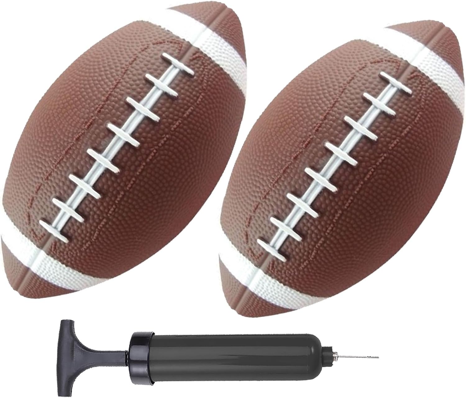 ABAJI Mini Toy Football 2 Pack 6 Inch Soft Rubber Balls with Pump Needle for Kids Toddlers Boys Girls Indoor Outdoor Play Gift