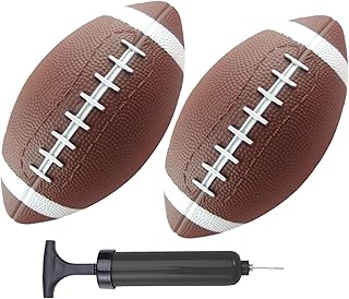 ABAJI Toy Football 2PCS 6 inch Small Mini Ball for Kid Toddler Soft Rubber Come with Pump Needle Boys Girls Gift Party Decor