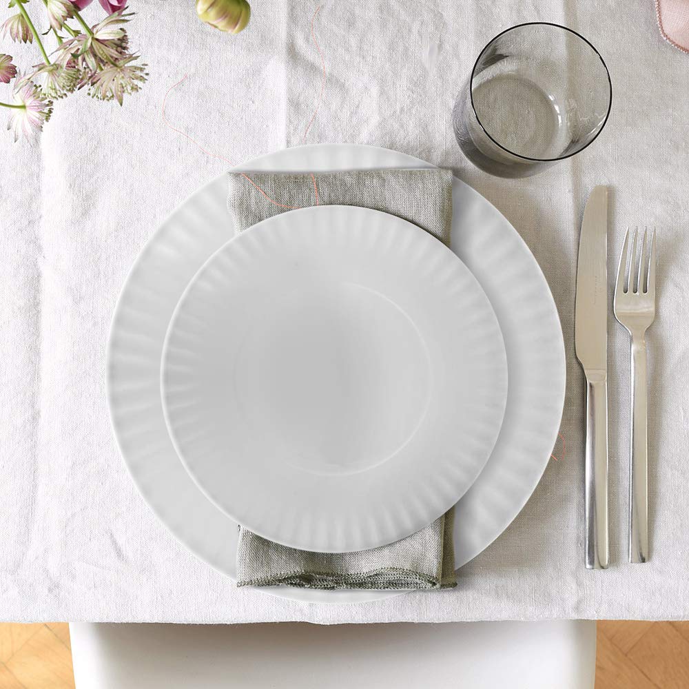 Melange 6-Piece 100% Melamine Salad Plate Set (Paper Plate Collection) | Shatter-Proof and Chip-Resistant Melamine Salad Plates | Color: White (608410091269)
