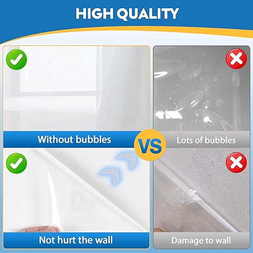 Miniatura 7 de Papel de contacto protector de pared transparente, hojas protectoras de pared para pared pintada, papel tapiz autoadhesivo extraíble para proteger