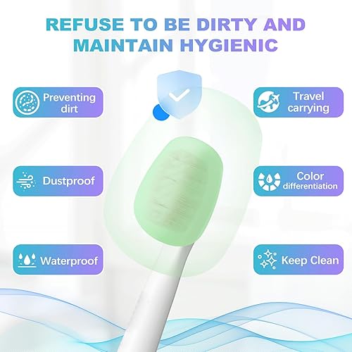 Miniatura 2 de Lapfoon 6 paquetes de fundas para cepillos de dientes, tapas de silicona para cepillos de dientes eléctricos de repuesto y cepillo de dientes manual