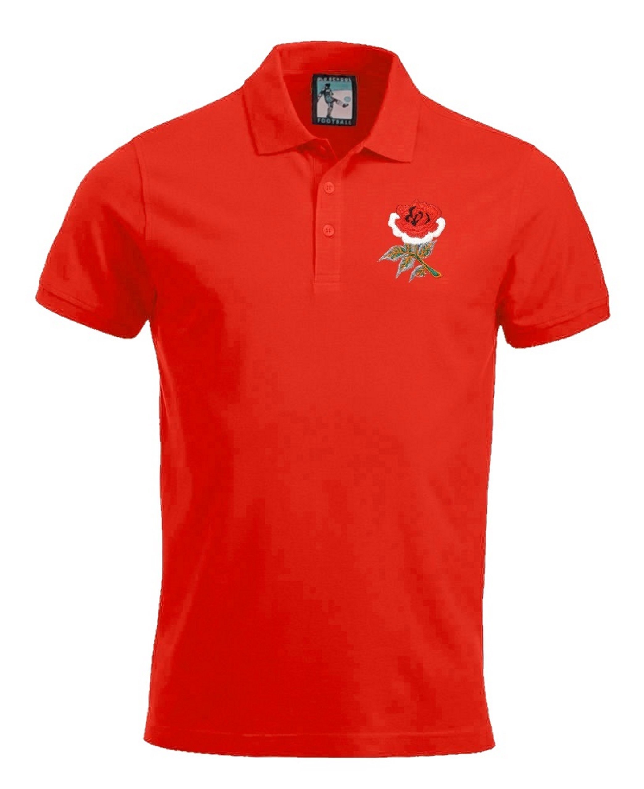 Old School Football England Retro Rugby Polo Embroidered Logo