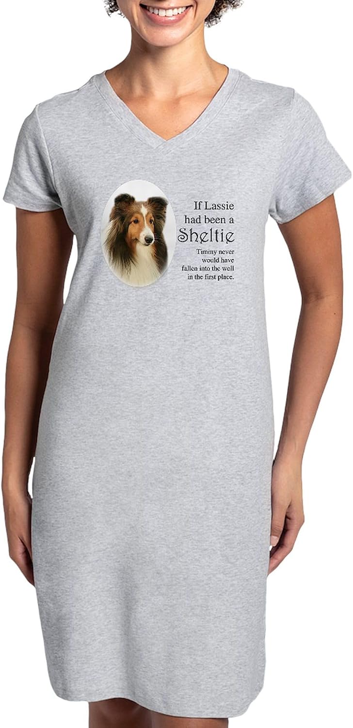 CafePress Timmy's Sheltie #2 T Shirt Women's Nightshirt, Soft Long Pajama Shirt, Cotton PJs/Pyjamas