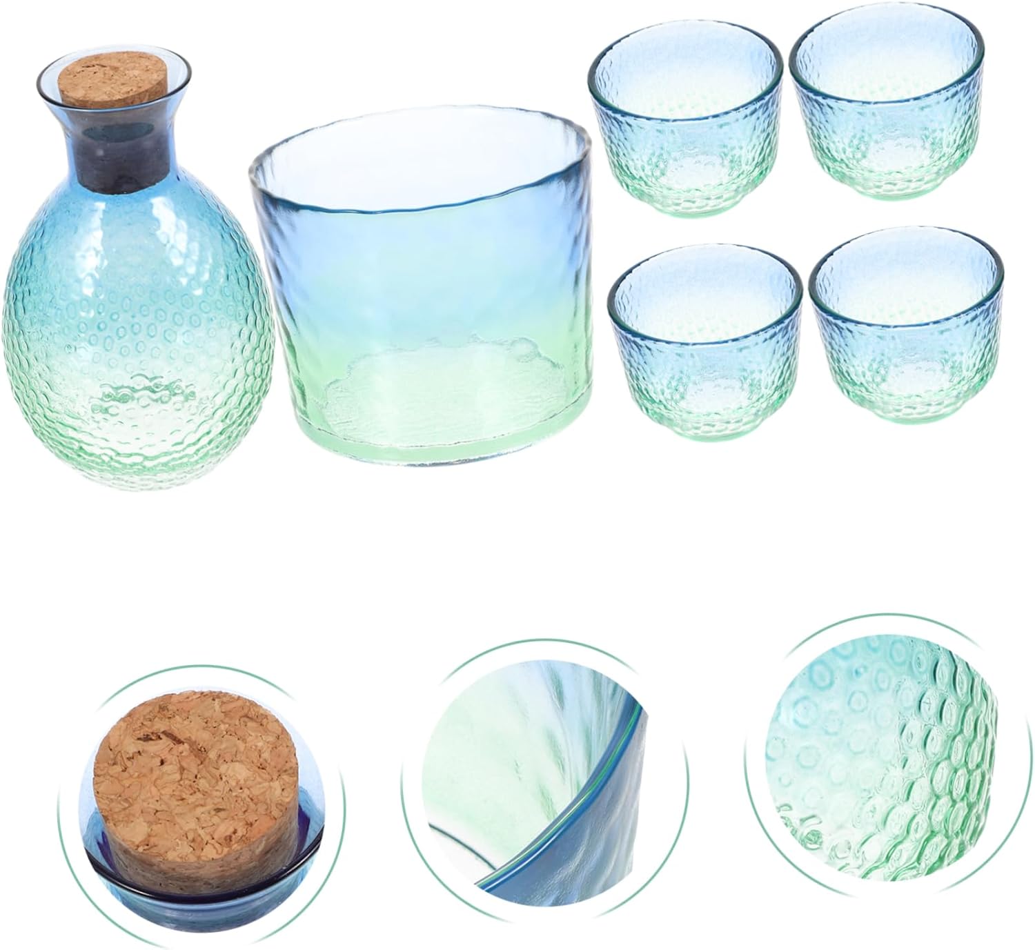 Japanese Sake Set Borosilicate Glass Sake Cups Bottle Japanese Dinnerware Set Cup Tea