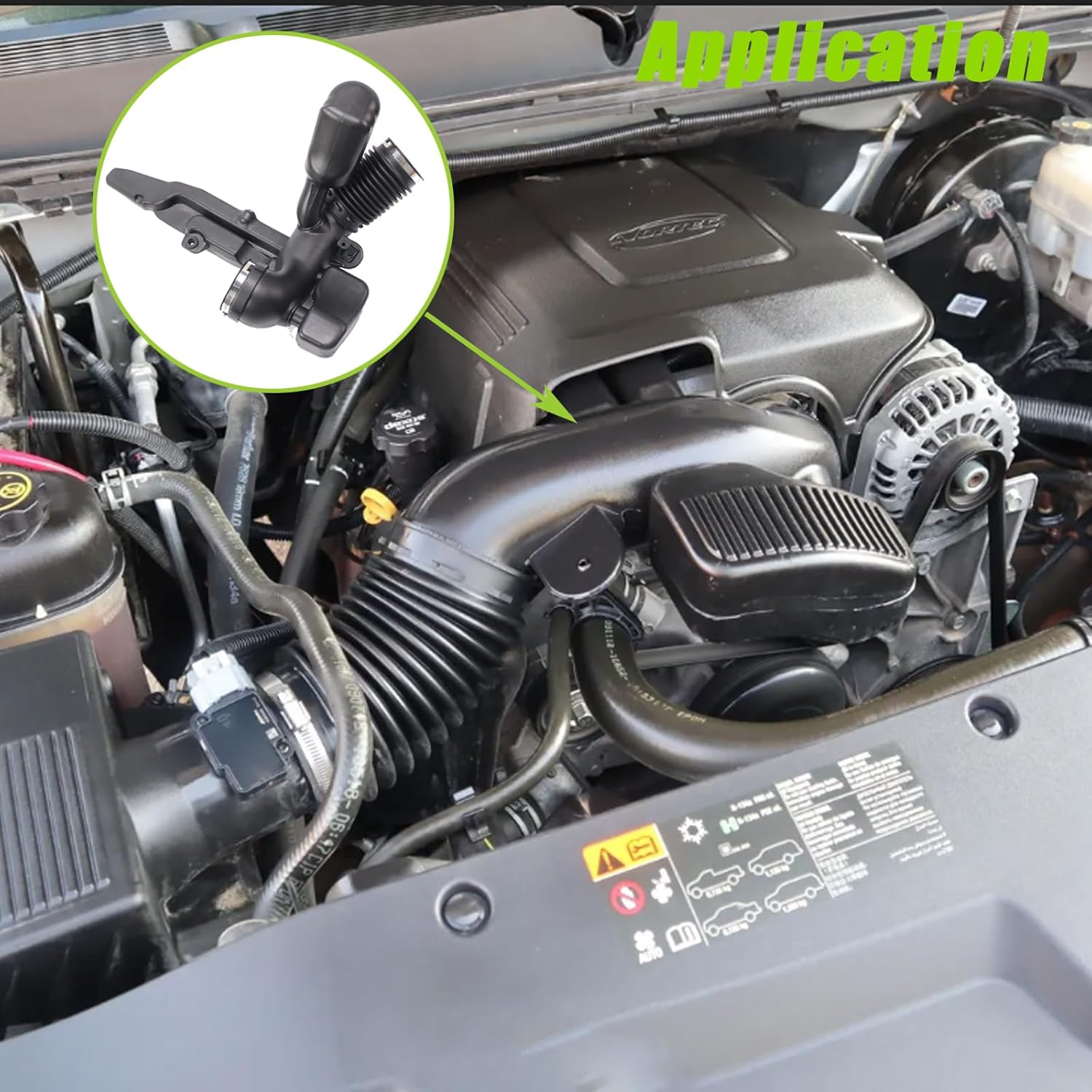 AUCERAMIC 696-010 Air Intake Hose Fit for 2007-2014 Chevy Silverado Tahoe Suburban GMC Sierra Yukon Cadillac Escalade 4.8L 5.3L 6.0L 6.2L Replace#15901934