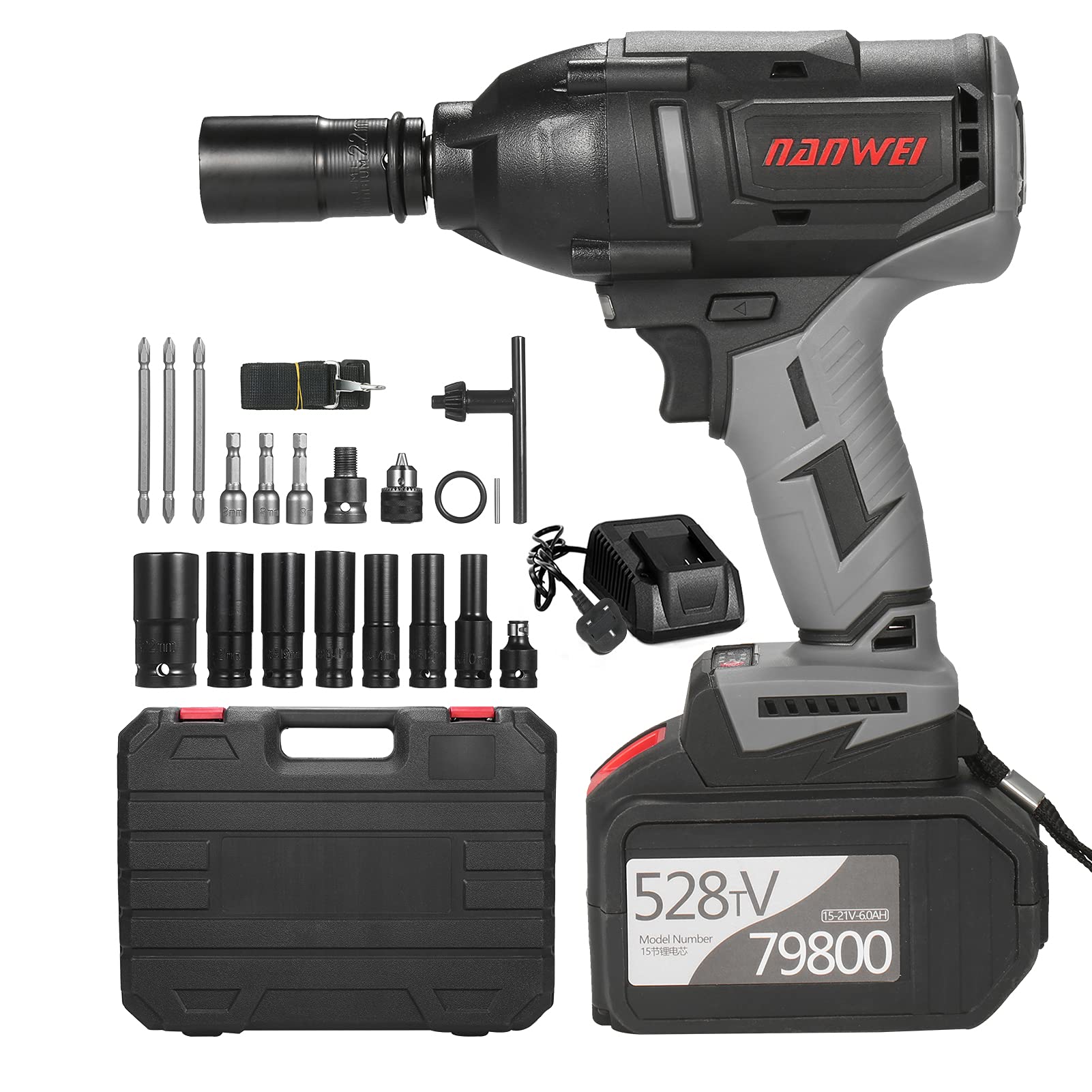 Buy Cordless Impact Wrench 600Nm High Torque Brushless Motor 1/2 Inch