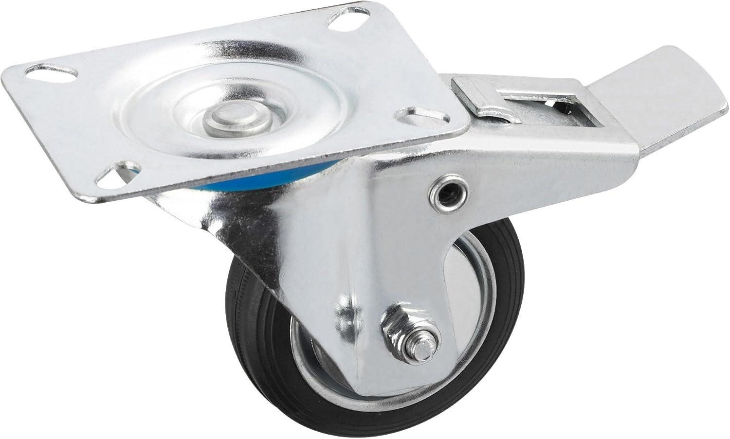 Produktbild von Metafranc Lenkrolle 100 Mm Mit Feststeller – 150 Kg Tragkraft, Vollgummi, Bodenschonend