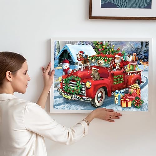 Miniatura 6 de MOGTAA Kits de arte de diamantes de Navidad para adultos, kits de pintura de diamantes de invierno para principiantes, kits de puntos de diamante