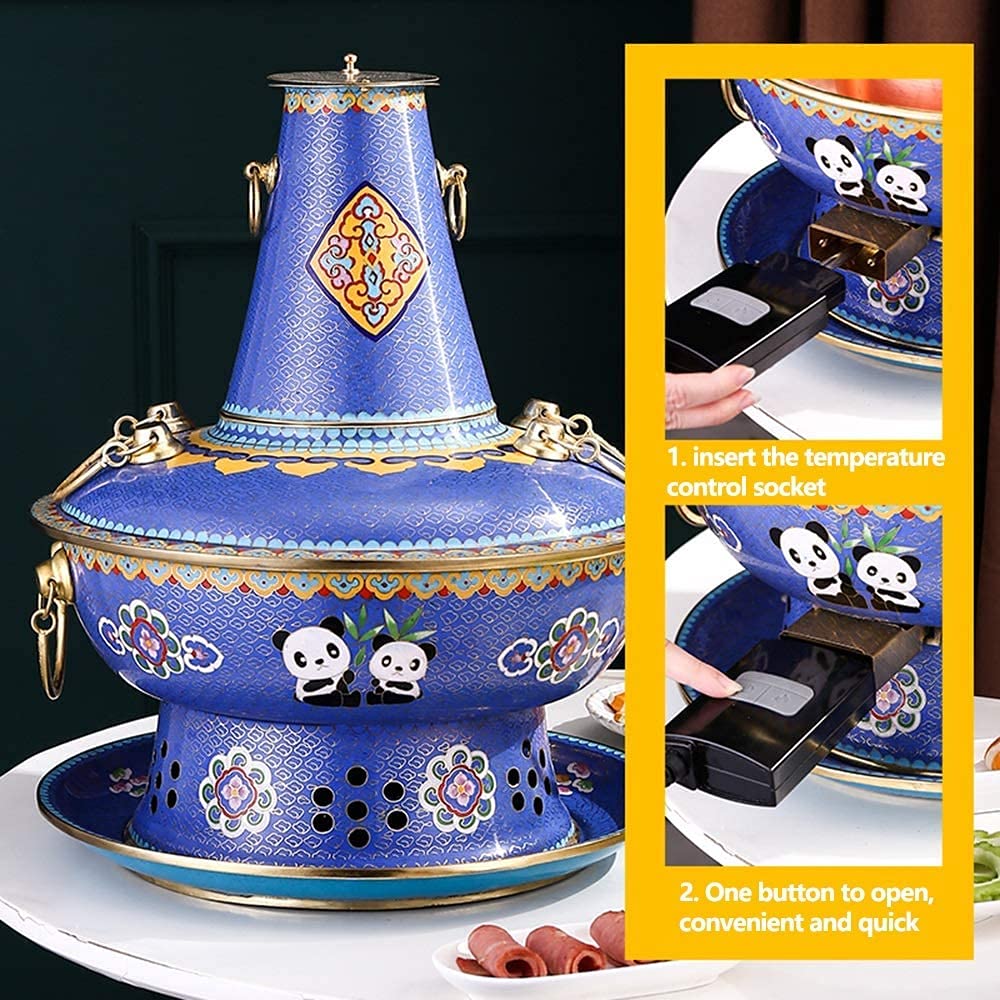 Fondue Chinoise, Pot Chaud Traditionnel Chinois, Pot Mongol, en cuivre Pur, de Pékin, épais(32cm)