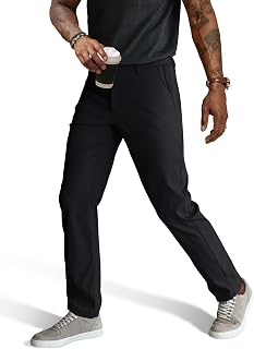 PJ PAUL JONES Mens Stretch Golf Pants Quick Dry Lightweight Casual Pants with Pockets