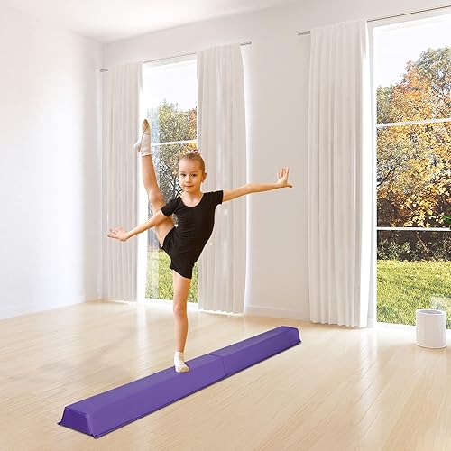 Miniatura 5 de F2C Barra de equilibrio de gimnasia plegable de 6 pies, base antideslizante, barra de equilibrio de espuma para piso, equipo de gimnasia para