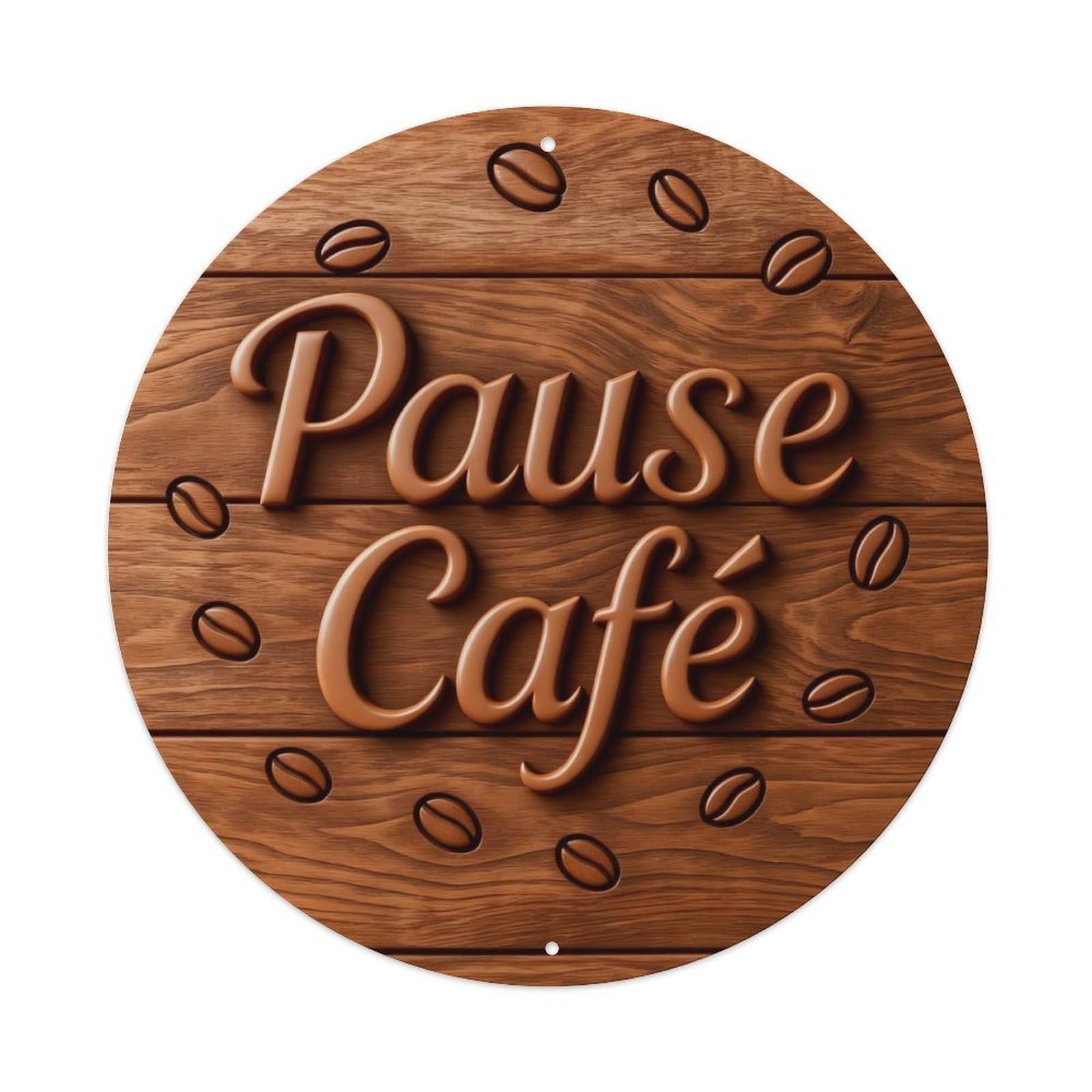Zlatcbu Vintage Wooden Plank Background Coffee Beans Logo Metal Tin Sign Retro Wall Art Poster, Decor For Home Living Room Bar Cafe Garage, 8X8 Inch