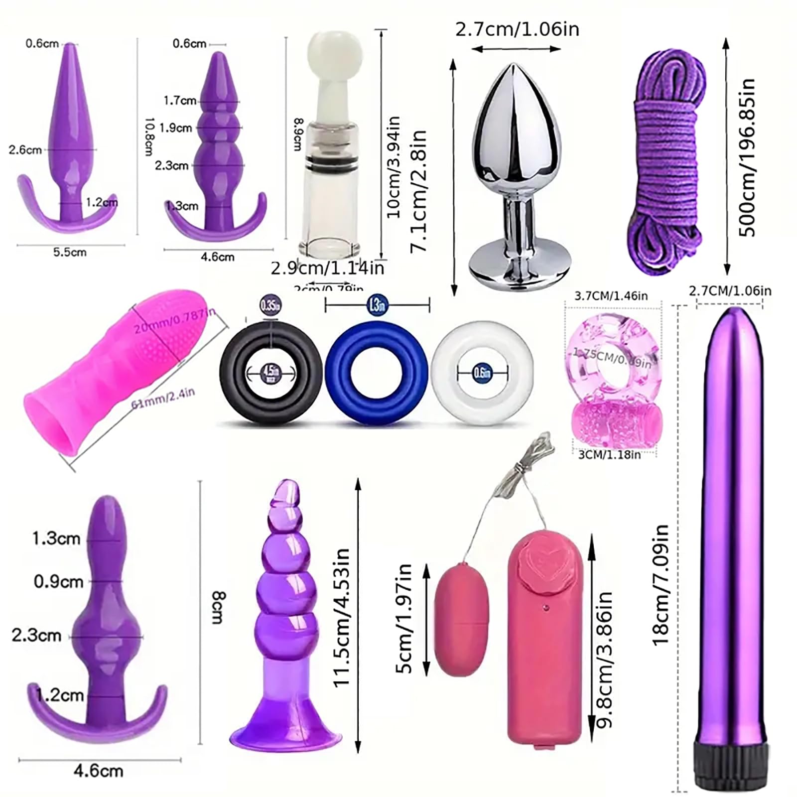 Bondage Set Para Sexual 38 Piezas Juguetes Sexuales Para SM Extremos Con Esposas Esposas Para Tobillos Y Juego De Cama Tapón Anal Juego De Ataduras Eróticas Para Amantes Del Bondage Y (Púrpura)