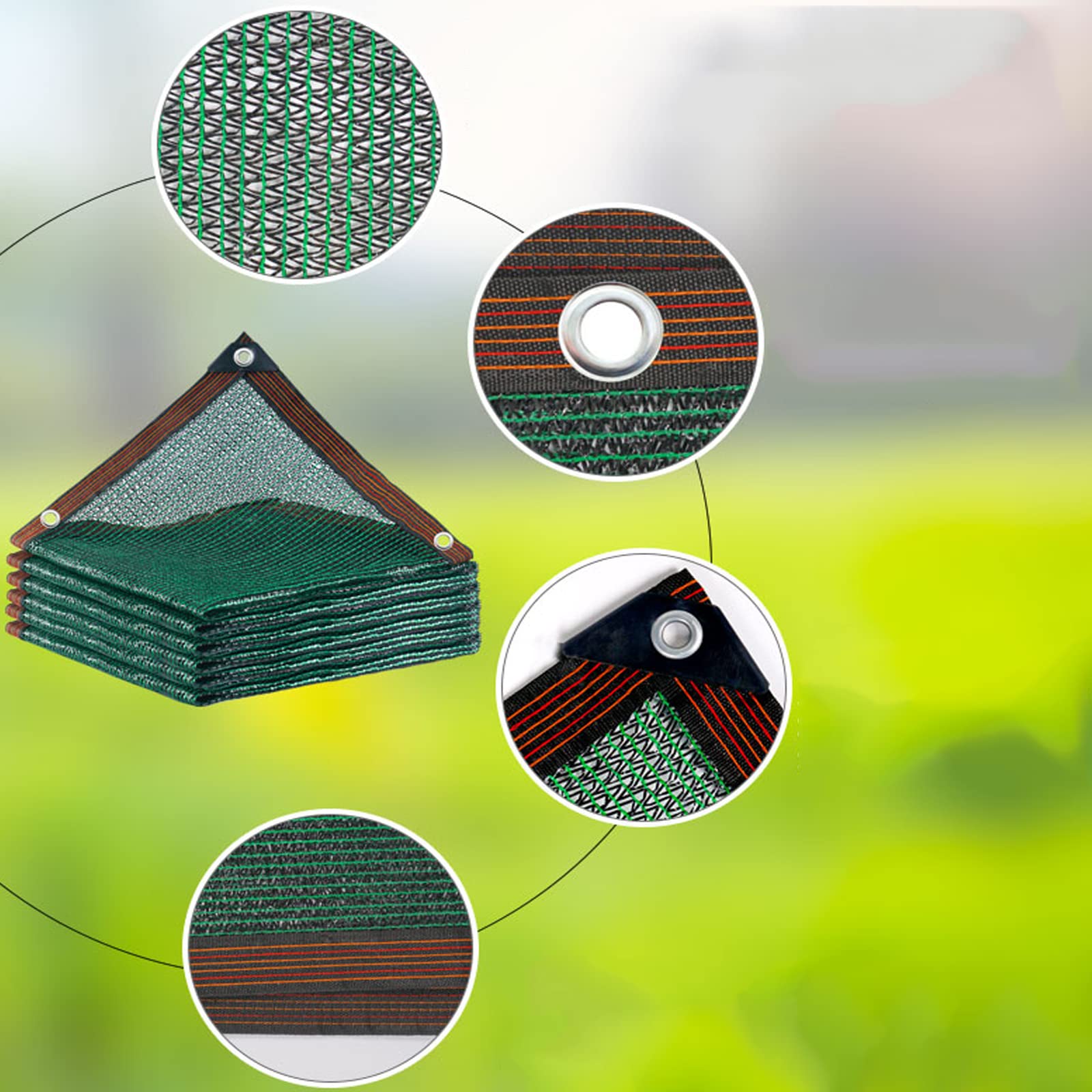 Malla Sombreadora Multiusos,Red de Sombreado Verde,Paño de Sombra 55%,Sun Shade Net Ligera y Transpirable,Malla de Ocultación,con Ojales,para Jardín,Invernadero,Plantas (5x10m/16.4x32.8ft)
