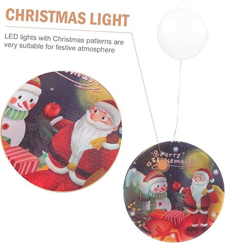 Miniatura 3 de NOLITOY 3 piezas de luces de Navidad Decoración de escaparate de Navidad Muñeco de nieve Luces de cortina Decoración de Papá Noel Luces de ventana