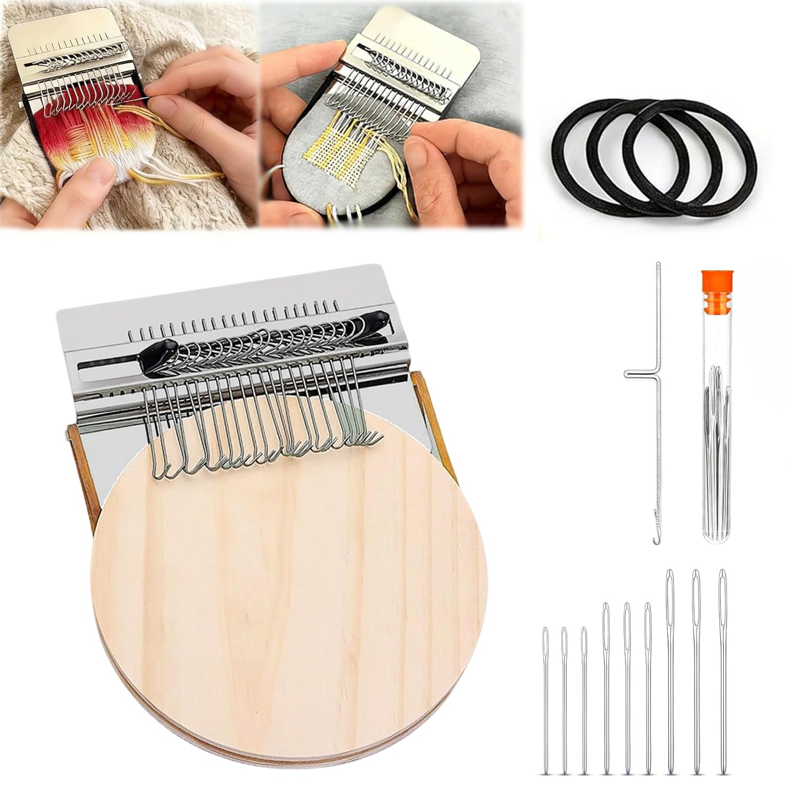 Patchmaker 2.0, mini Loom dla początkujących, przenośny zestaw do cerowania, patchwork, zestaw narzędzi tkackich do szybkiej naprawy szycia, szycia, 28 haczyków